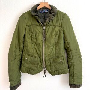 Free People Green Bomber Jacket